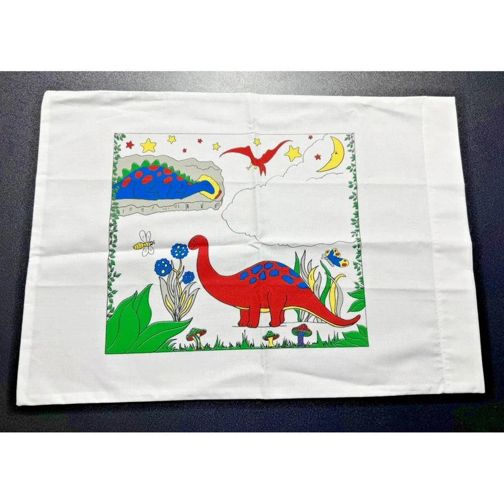 Travel Size Toddler Pillowcase Dinosaurs Dino's Mushrooms Moon 14